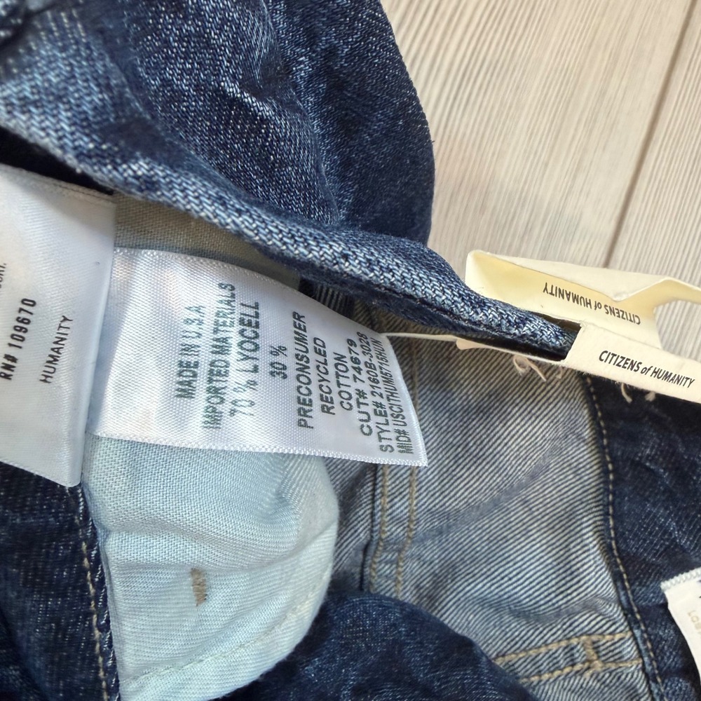 NWT Citizens of Humanity Petra Pleated Trouser Jeans 31 Eden Dark Wash Wide Leg - Picture 9 of 14